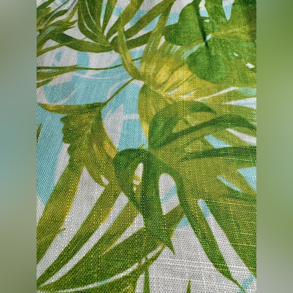 Paradise Palms Casual Printed Linen Blend Beachwear Capri Pants - Picture 11 of 13